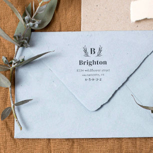 Tampons Encreurs Rustic Branches Monogram Adresse de retour