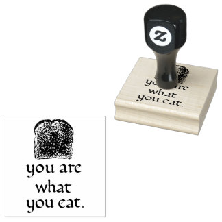 Tampons Encreurs Rustic Bread & Handwritten Text Rubber Stamp