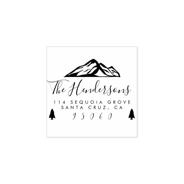 Tampons Encreurs Rustic Hipster Mountains Family Return Adresse (Impression)