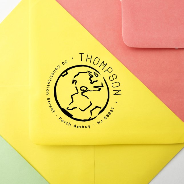 Tampons Encreurs Rustic Modern Earth Americas Adresse de retour (Créateur téléchargé)