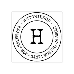 Tampons Encreurs Rustic Vintage Initial Round Family Return Adresse