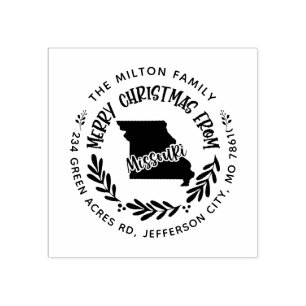 Tampons Encreurs rustique missouri joyeux noël adresse de retour