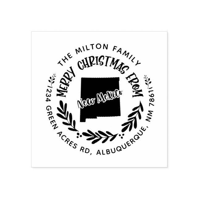 Tampons Encreurs rustique new mexico joyeux noël adresse de retour (Impression)