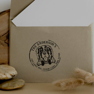 Tampons Encreurs Saint Bernard Dog Adresse de retour de la famille