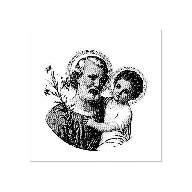 Tampons Encreurs Saint Joseph avec le bébé Jésus (Impression)
