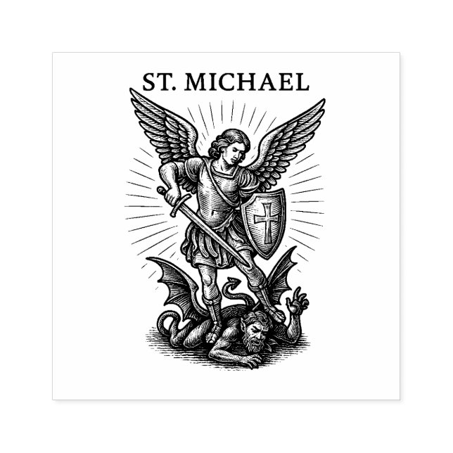 Tampons Encreurs Saint Michael l'Archange Angel Religieux (Impression)