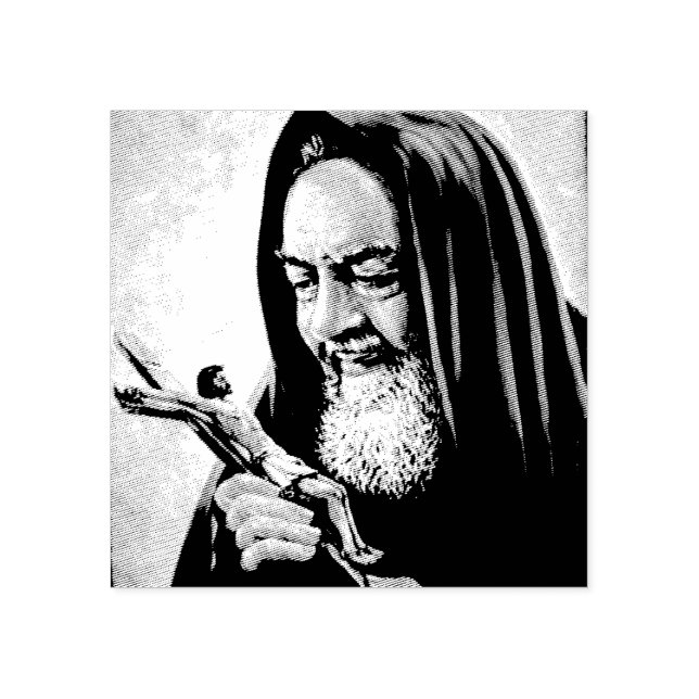 Tampons Encreurs Saint Padre Pio Priest Crucifix (Impression)