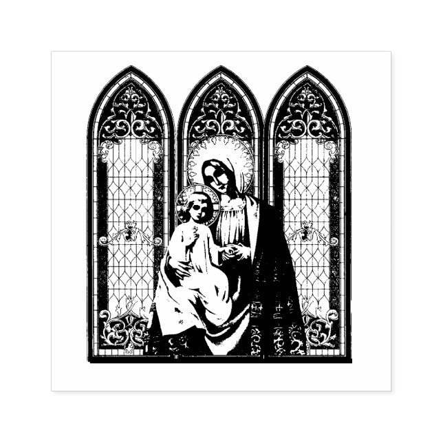 Tampons Encreurs Sainte Vierge Marie Jésus Icône catholique (Impression)