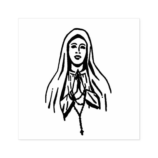 Tampons Encreurs Sainte Vierge Marie Rosaire Catholique Religieux (Impression)