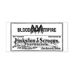 Tampons Encreurs Sang de Vampire - Étiquette appothécaire Vintage