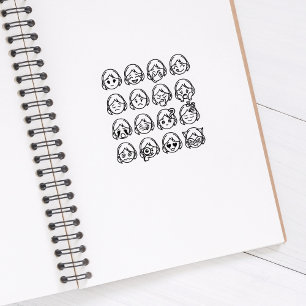 Tampons Encreurs Santé mentale, Emojis de l'humeur féminine, Journa