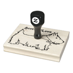 Tampons Encreurs Scottie Love Scottish Terrier Dog Custom