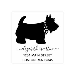 Tampons Encreurs Scottish Terrier Dog Monogramme Nom Adresse de ret