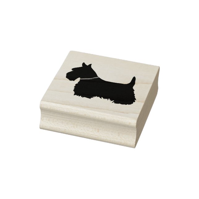 Tampons Encreurs Scottish Terrier, silhouette/collier, terrier chie (Tampon)