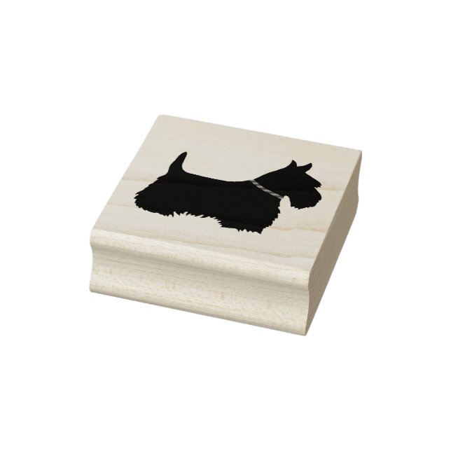 Tampons Encreurs Scottish Terrier, silhouette/collier, terrier chie (Tampon)