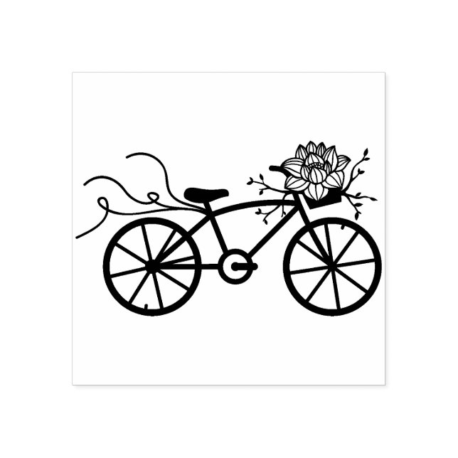 Tampons Encreurs Scrapbooking romantique à fleurs de vélos (Impression)