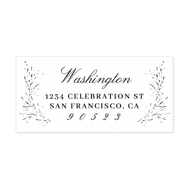 Tampons Encreurs Script élégant Nom de famille Adresse de retour (Impression)