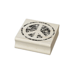 Tampons Encreurs Signe de paix de flower power III + votre backgr.