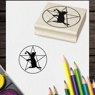 Tampons Encreurs Silhouette Black Cat Star Pentagram en Cercle