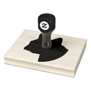 Tampons Encreurs Silhouette de tête de chien de boîte, Timbre en ca