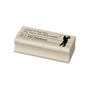 Tampons Encreurs Silhouette Golfer Retourner Adresse Timbre Wood Ar