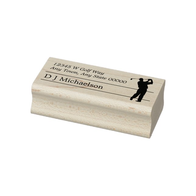 Tampons Encreurs Silhouette Golfer Retourner Adresse Timbre Wood Ar (Tampon)