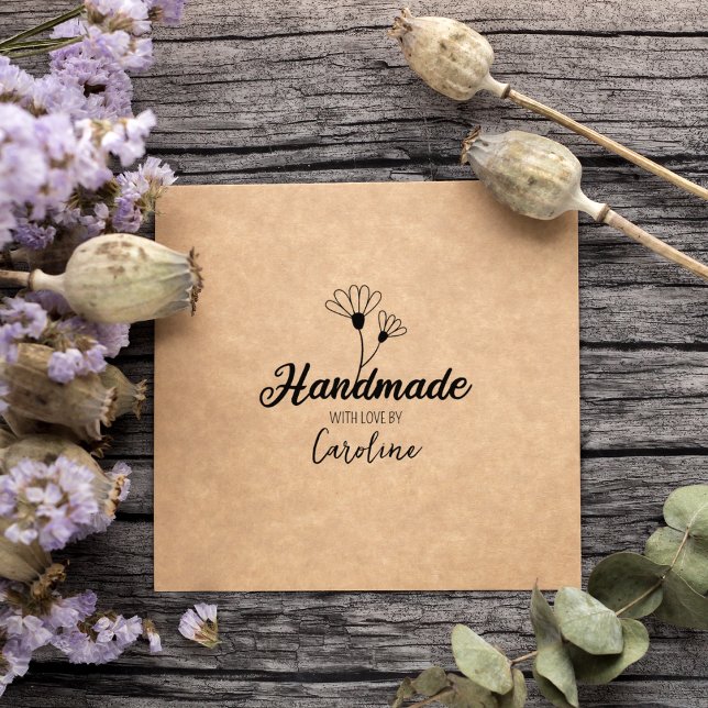 Tampons Encreurs Simple Floral Fabriqué à la main, personnalisé (Créateur téléchargé)