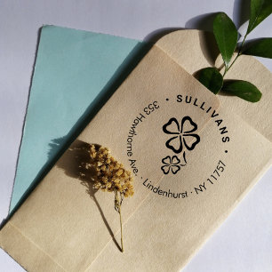 Tampons Encreurs Simple Lucky Clovers Family Return Address