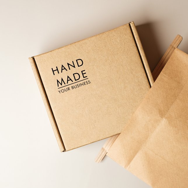 Tampons Encreurs Simple Minimalist Handmade Custom Business Name (Créateur téléchargé)