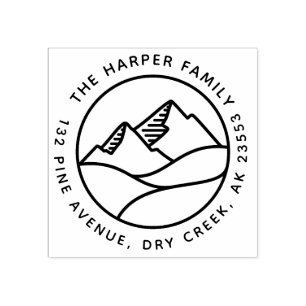 Tampons Encreurs Simple Modern Mountain Landcape Adresse familiale