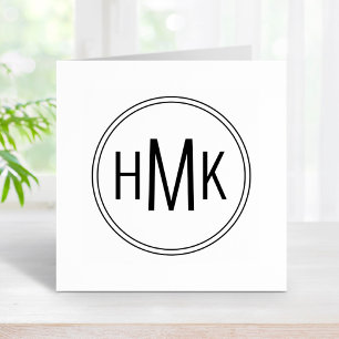 Tampons Encreurs Simple Nettoyer Monogramme 3 Initiales