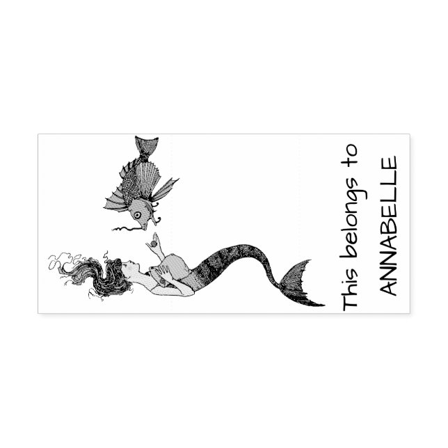 Tampons Encreurs Sirène vintage et poisson (Impression)