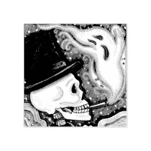 TAMPONS ENCREURS SKELETON FUMEUR, POMPIER EN CAOUTCHOUC