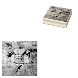 Tampons Encreurs SlipperyJoe's homme adulte très musclé torse nu