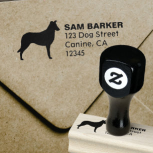 Tampons Encreurs Smooth Collie Chien race Silhouette Adresse de ret