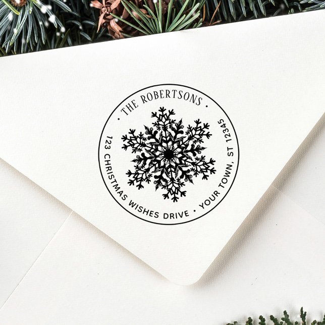 Tampons Encreurs Snowflake Christmas Holiday Address (Créateur téléchargé)