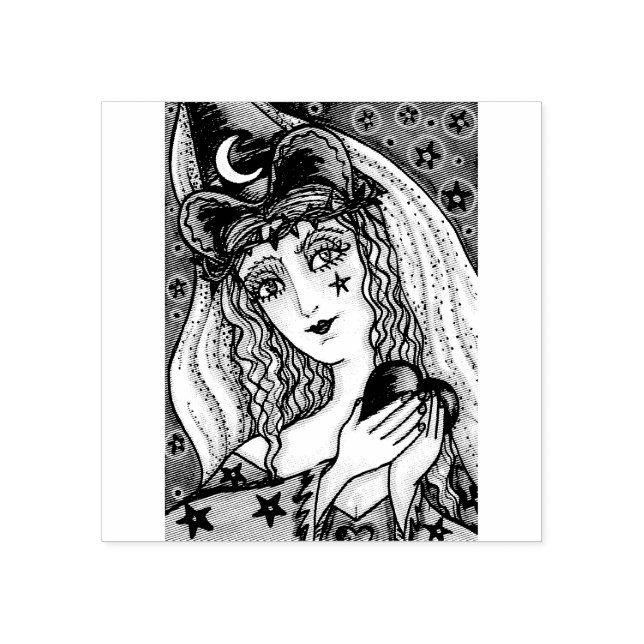 TAMPONS ENCREURS SORCERESSE, POMPIER EN CAOUTCHOUC À HALLOWEEN DE G (Impression)