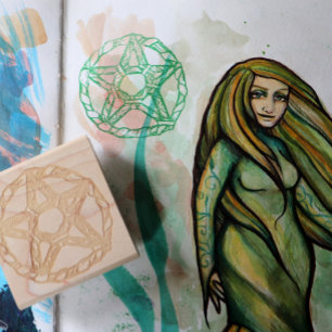 Tampons Encreurs Sorcière verte Pagan Pentacle Nature Wicca