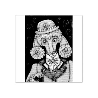 TAMPONS ENCREURS ST. PATRICK'S DAY IRISH POODLE, CHIEN CAOUTCHOUC