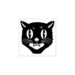 Tampons Encreurs Stand de chat noir d'Halloween Vintage