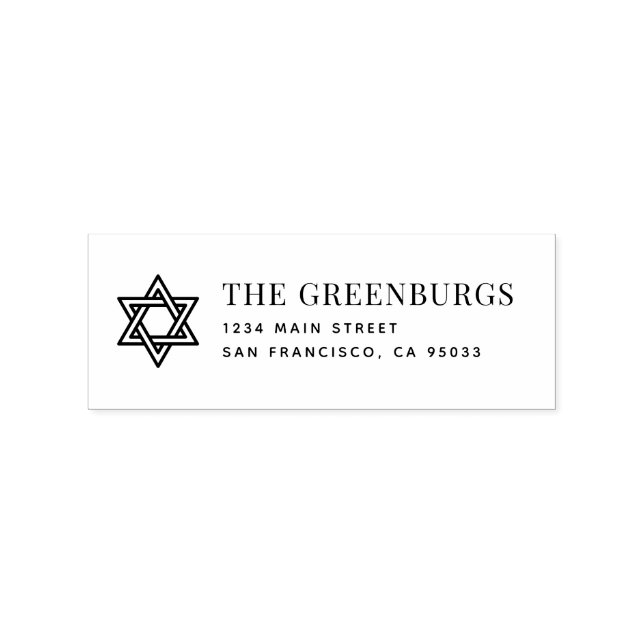 Tampons Encreurs Star of David Classic Elegant Chic Adresse de reto (Impression)