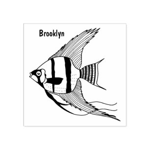 Tampons Encreurs Striped angelfish cartoon