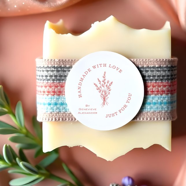 Tampons Encreurs Stylish Modern Minimalist Wildflowers Bouquet  (Stylish Modern Minimalist Wildflowers Bouquet Rubber Stamps with Handmade Quote Artisans Business)