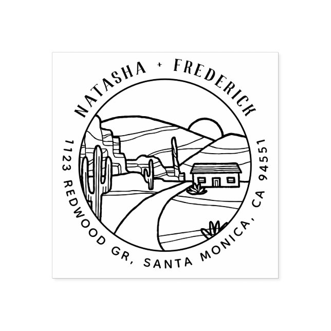 Tampons Encreurs Sunrise du désert | Cactus Cabine Round Return Adr (Impression)