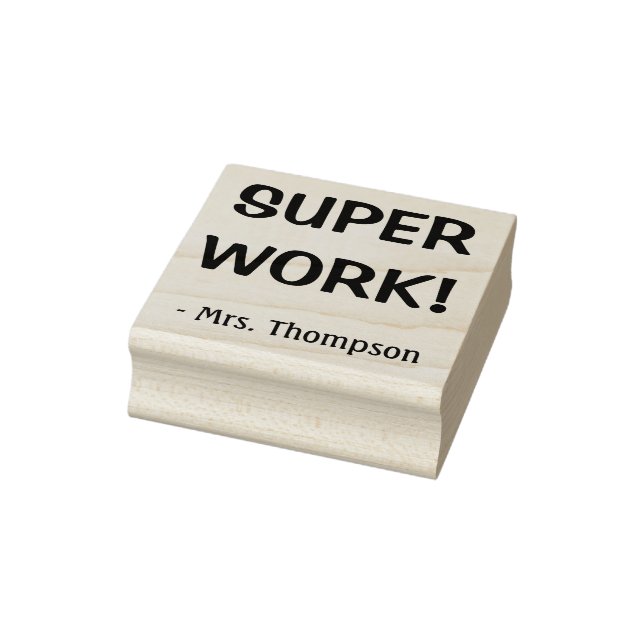 Tampons Encreurs "SUPER TRAVAIL !" + Timbre de nom de l'enseignant (Tampon)