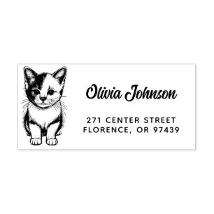 Tampons Encreurs Sweet Kitty Chat Art Décoratif Adresse de retour
