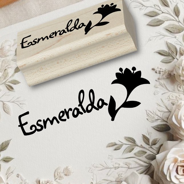 Tampons Encreurs Symbole de fleur de Tulipe Cute Nom personnalisé T (Créateur téléchargé)