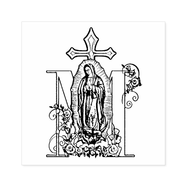 Tampons Encreurs Symbole marial de la Vierge Catholique Marie Guada (Impression)