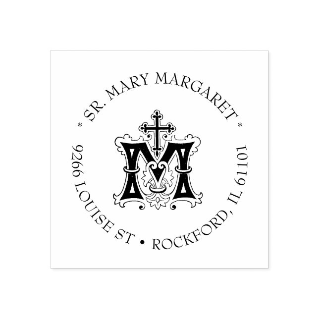 Tampons Encreurs Symbole marial de la Vierge Catholique Religieux (Impression)