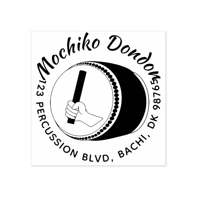 Tampons Encreurs Taiko Drum Dons Adresse de retour Timbre pour les  (Impression)